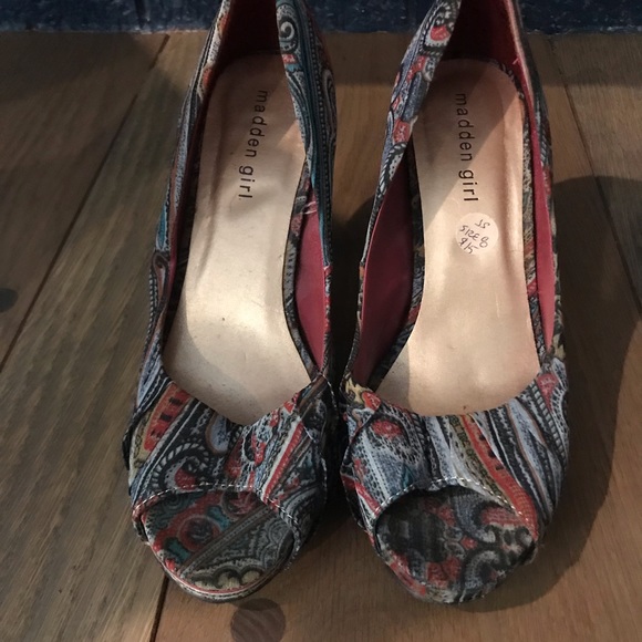 Paisley peep toe heels size 8 - Picture 1 of 4